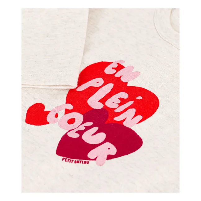 Camiseta En Plein Coeur Bébé | Beige chiné