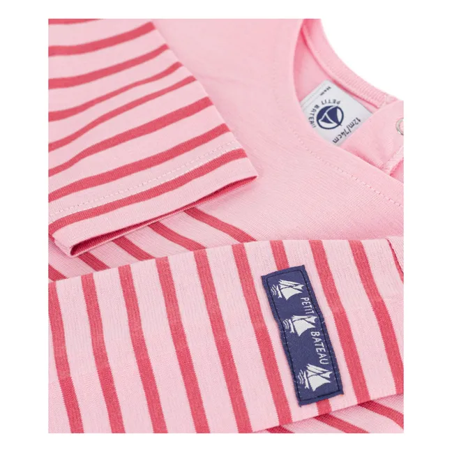 Straight T-shirt Marinière Organic Cotton Baby | Pink