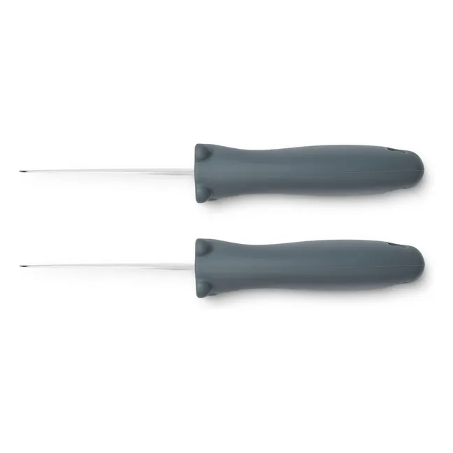 Perry Stainless Steel Knives - Set of 2 | Grey blue