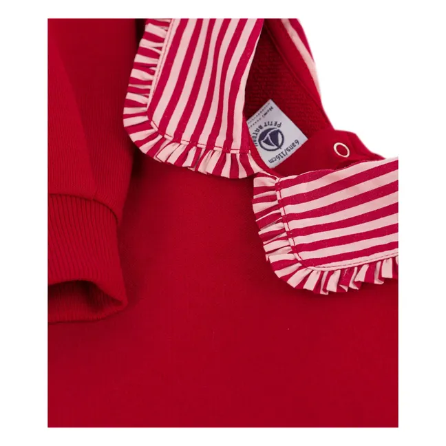 Striped Neck Sweat Organic Cotton | Red