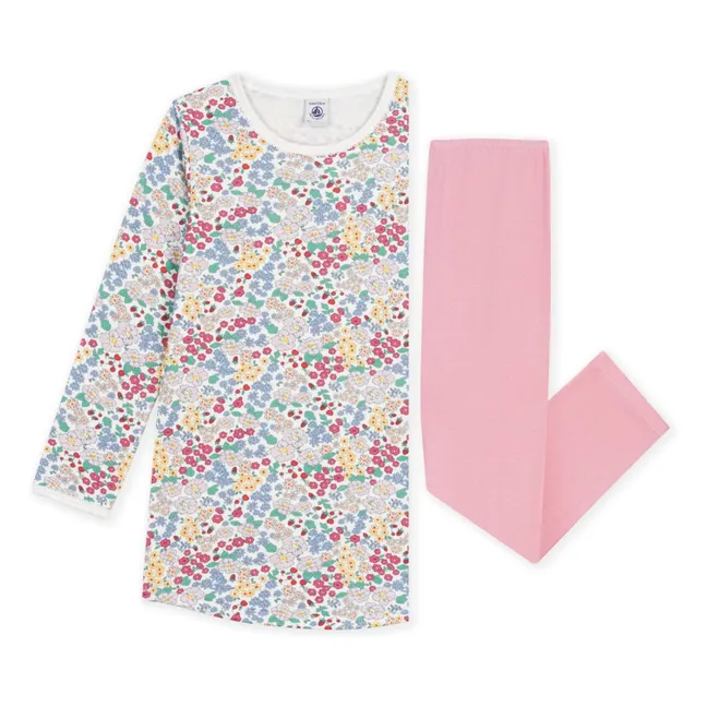Chemise de Nuit et Legging Tubique Coton Bio | Rose