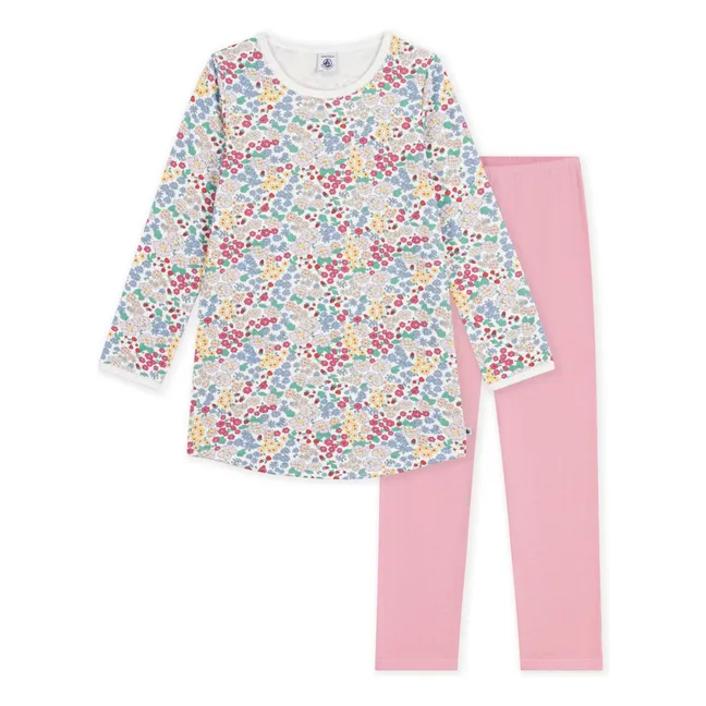Chemise de Nuit et Legging Tubique Coton Bio | Rose
