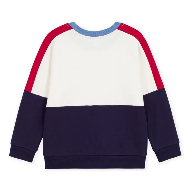 Sweat Colorblock Coton Bio | Bleu