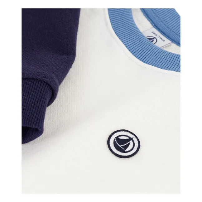 Sweat Colorblock Coton Bio | Bleu
