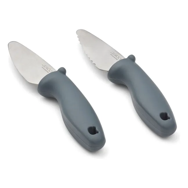 Perry Stainless Steel Knives - Set of 2 | Grey blue