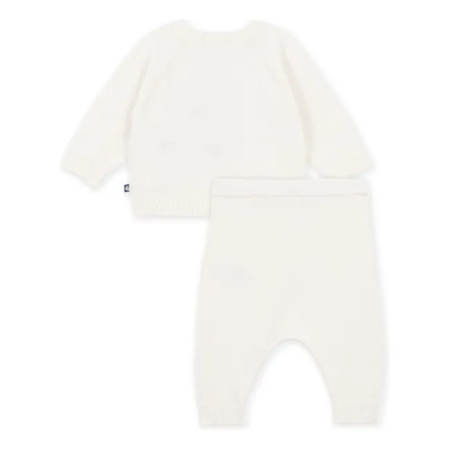 Ensemble Pull et Pantalon Maille Coton Bio | Ecru