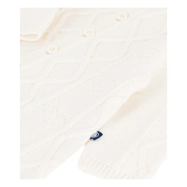 Wool Twisted Knit Jumpsuit | White