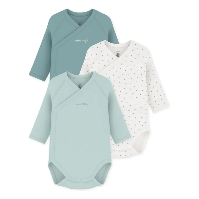 Lot de 3 Bodies Mon Bébé Coton Bio | Vert