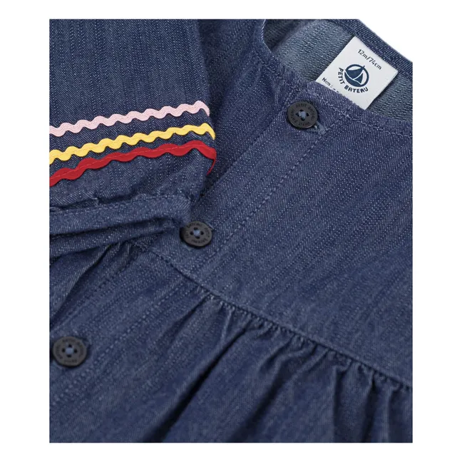 Robe Boutonnée Denim | Bleu foncé