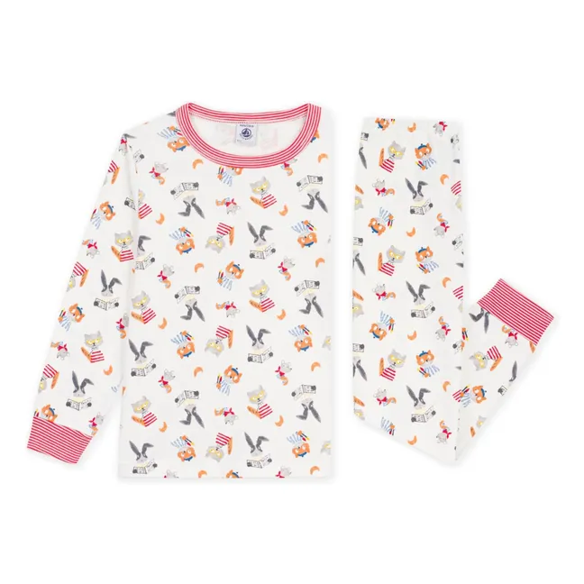 Pyjama Animaux Coton Bio | Blanc