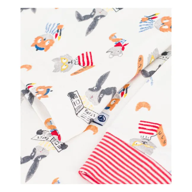 Organic Cotton Animal Pyjamas | White