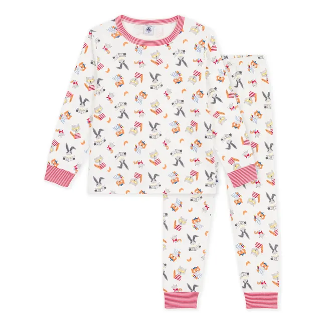 Organic Cotton Animal Pyjamas | White