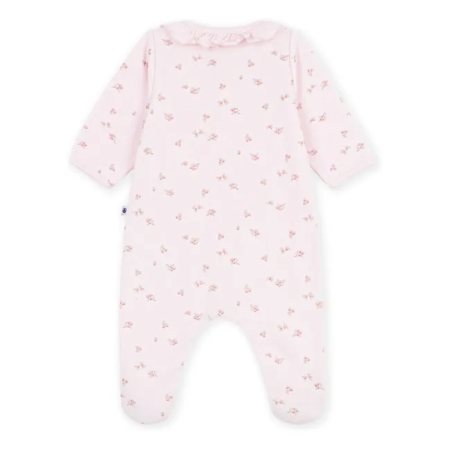 Pyjama Dors Bien Fleuri Velours Coton Bio | Rose pâle