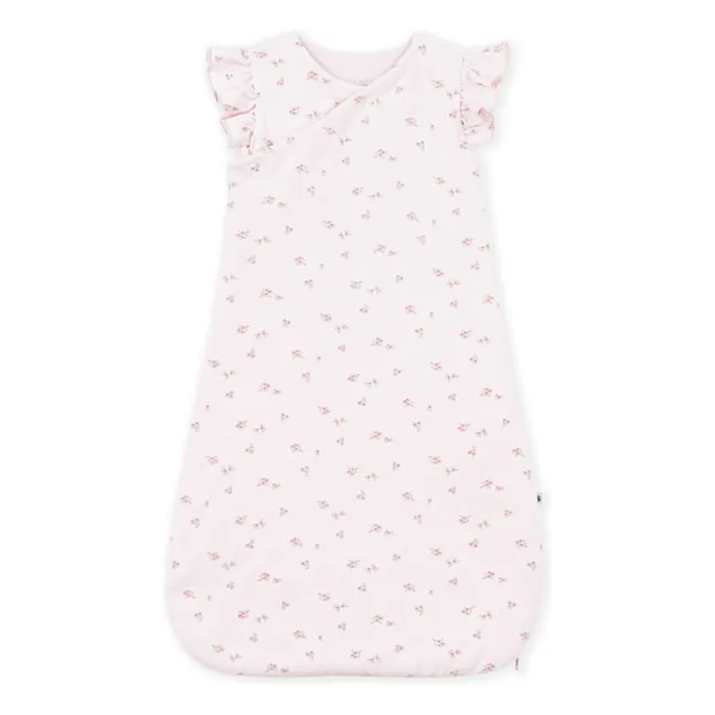 Gigoteuse Fleurie Velours Coton Bio | Rose pâle