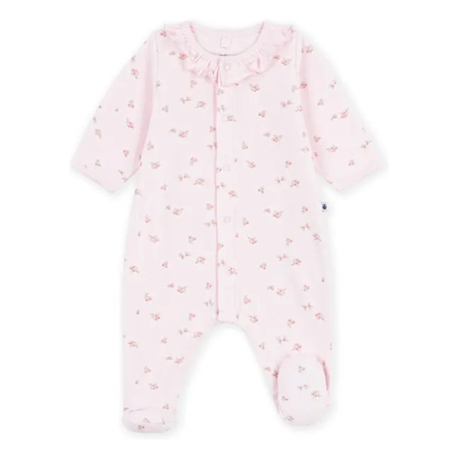 Pyjama Dors Bien Fleuri Velours Coton Bio | Rose pâle