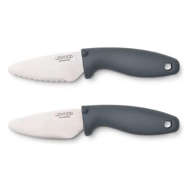 Perry Stainless Steel Knives - Set of 2 | Grey blue