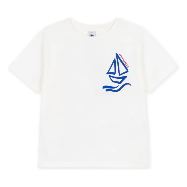 T-shirt Ample Bateau Coton Bio | Blanc