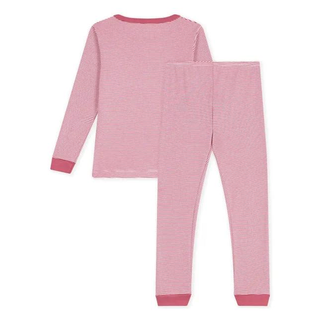Pyjama Ajusté Rayé Milleraies Coton Bio | Vieux Rose