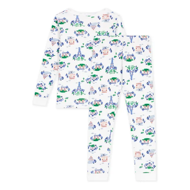 Pyjama Ajusté Paris Coton Bio | Blanc