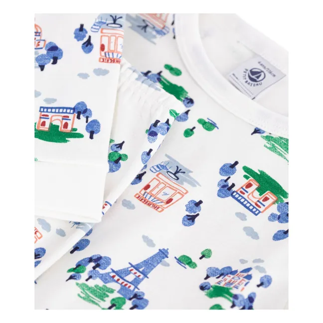 Pyjama Ajusté Paris Coton Bio | Blanc