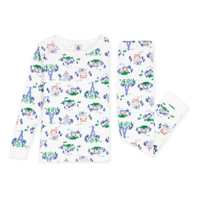 Pyjama Ajusté Paris Coton Bio | Blanc