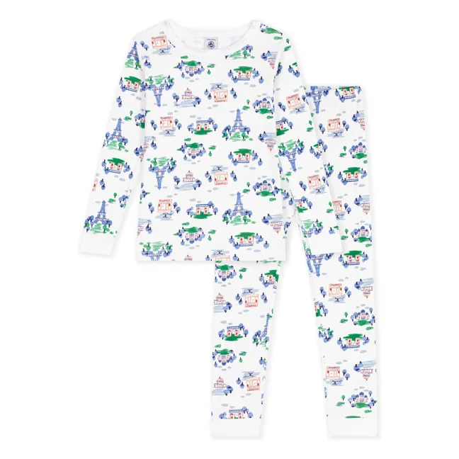 Pyjama Ajusté Paris Coton Bio | Blanc