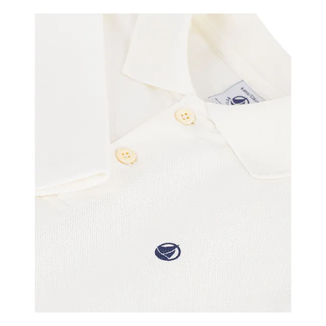 Organic cotton logo polo shirt | Ecru