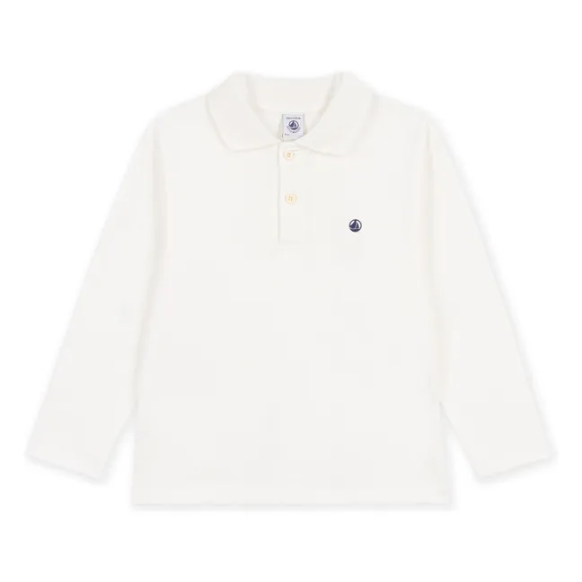 Organic cotton logo polo shirt | Ecru