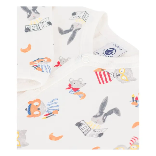 Pyjama Dors Bien Animaux Coton Bio | Blanc