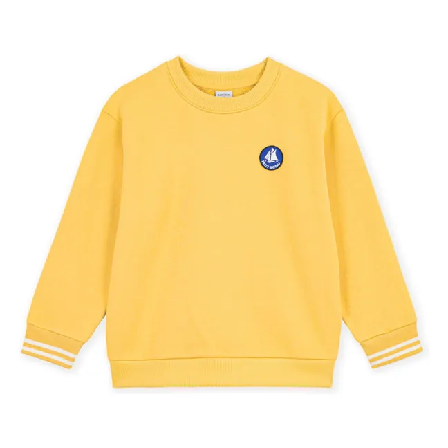 Organic cotton logo sweatshirt | Yellow