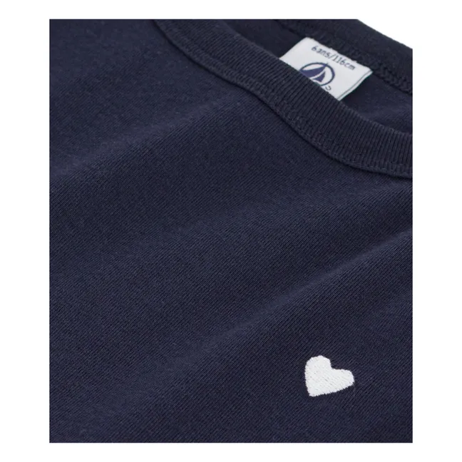 Robe Cœur Coton Bio | Bleu marine