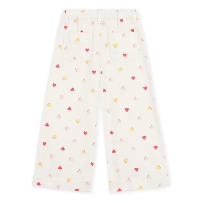 Large Hearts Pants | Ecru