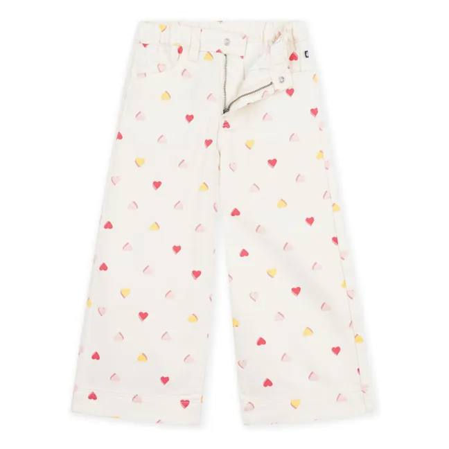 Large Hearts Pants | Ecru