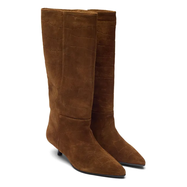 Bottes Sydney Effet Croco Cuir | Tan
