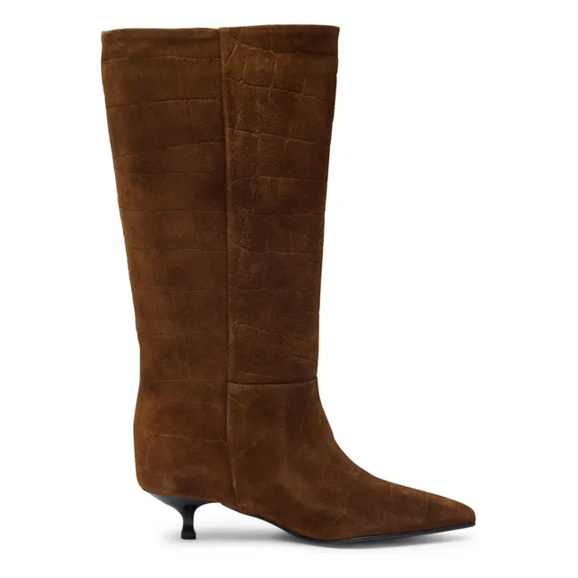 Bottes Sydney Effet Croco Cuir | Tan
