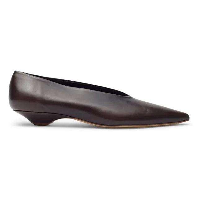 Slingback Freya Cuir | Marron