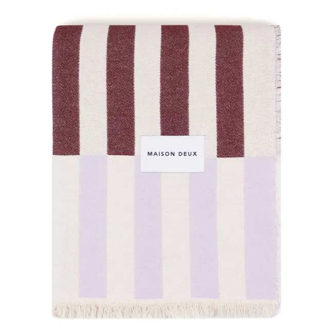 Plaid en coton Tiles | 	Lilas