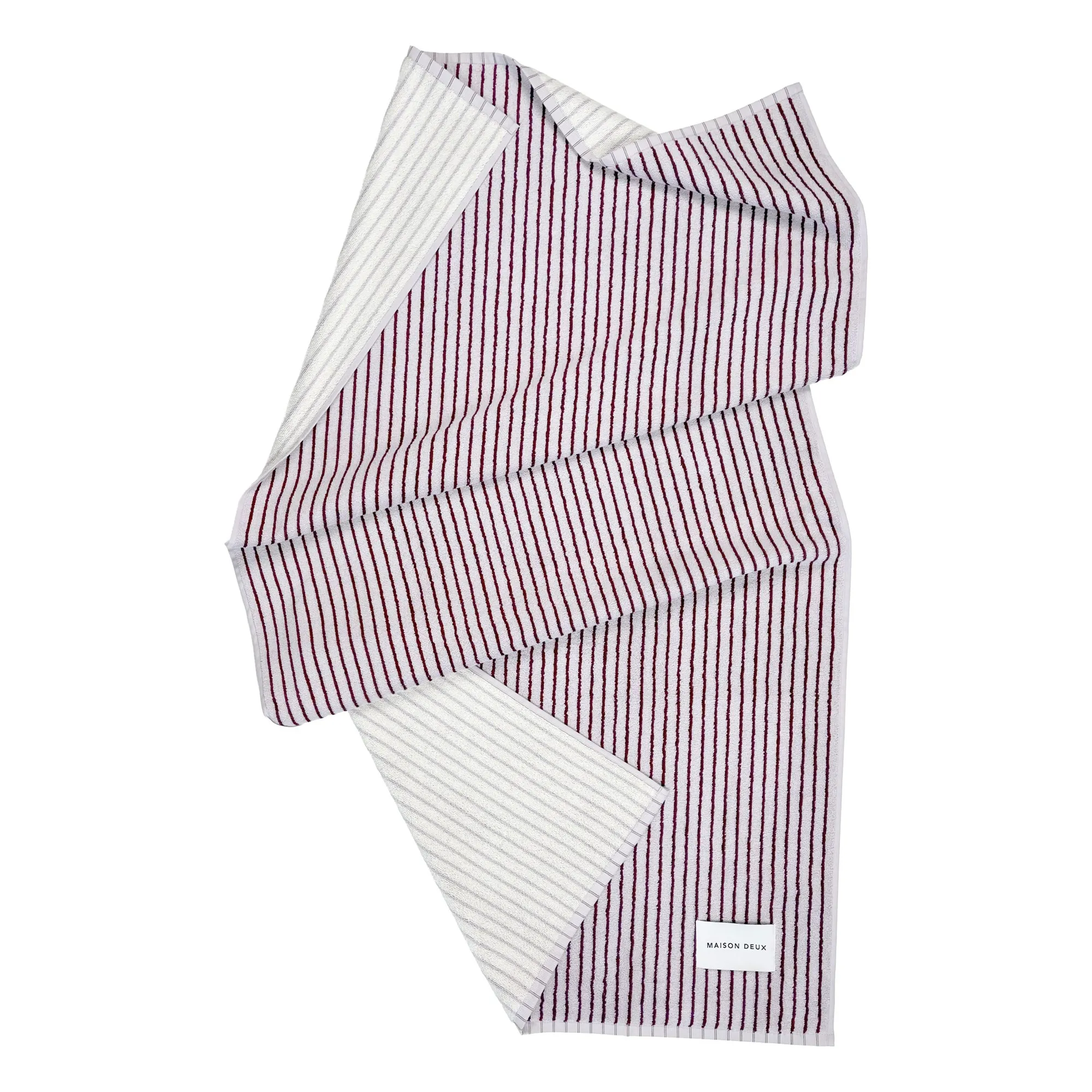 Serviette de bain rayée | 	Lilas- Image produit n°0
