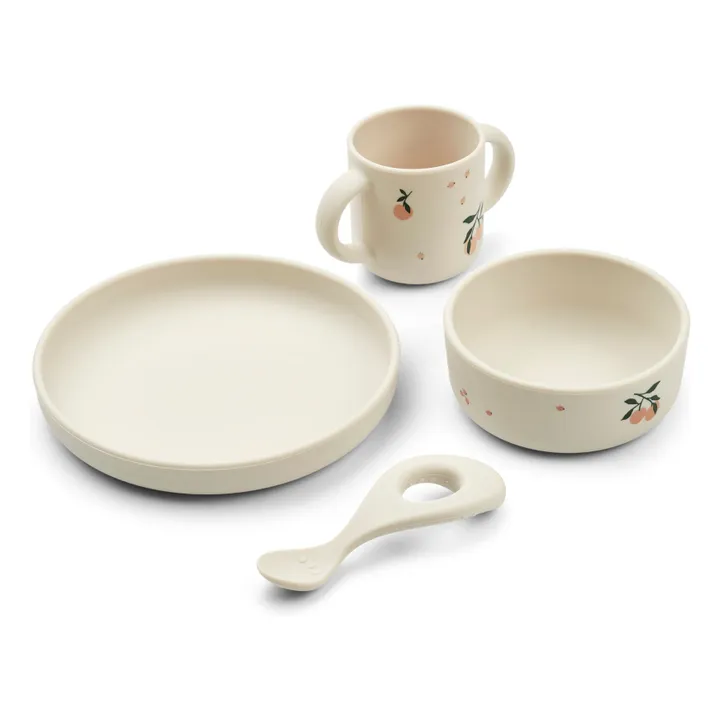 Set di stoviglie, modello: Vivi, in silicone - Set di 4 | Pesca- Immagine del prodotto n°0