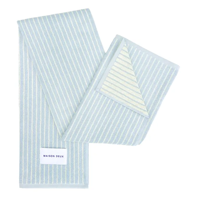 Serviette de bain rayée | Bleu
