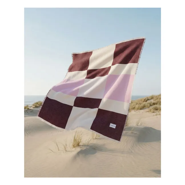 Plaid en coton Check | Bordeaux