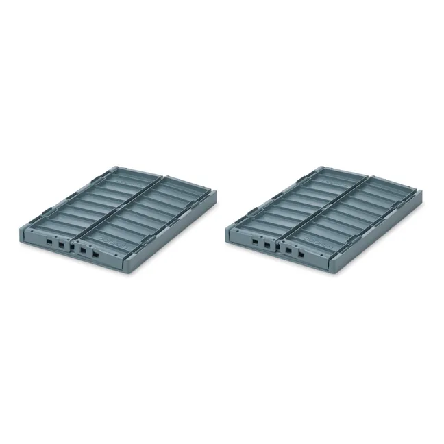Weston Collapsible Crates - Set of 2 | Whale blue