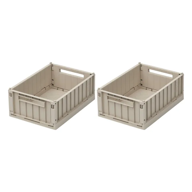 Weston Collapsible Crates - Set of 2 | Sandy