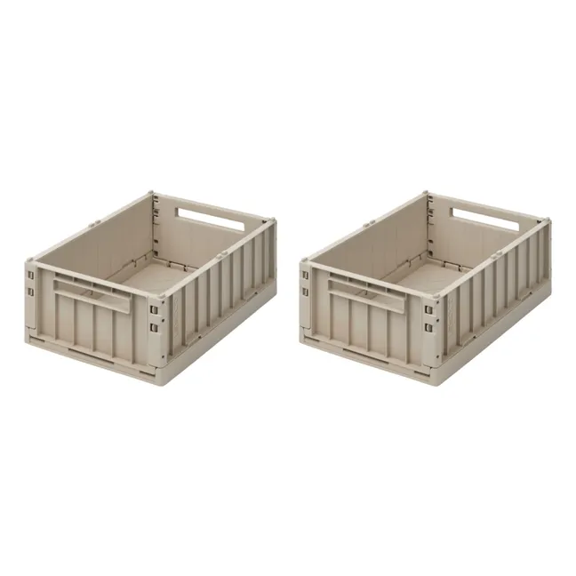 Weston Collapsible Crates - Set of 2 | Sandy
