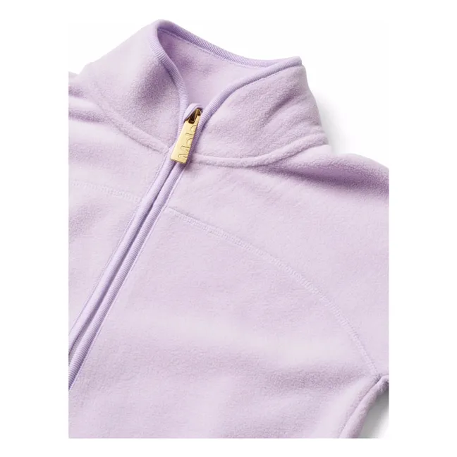 Sweat Zippé Ulani Fleurs Fibres Recyclées | 	Lilas