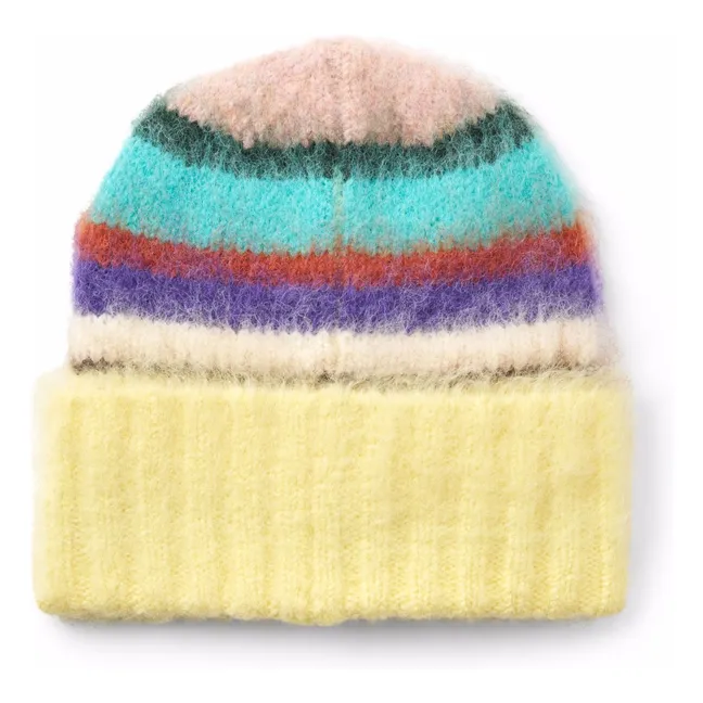 Striped Kara Beanie | Pale yellow