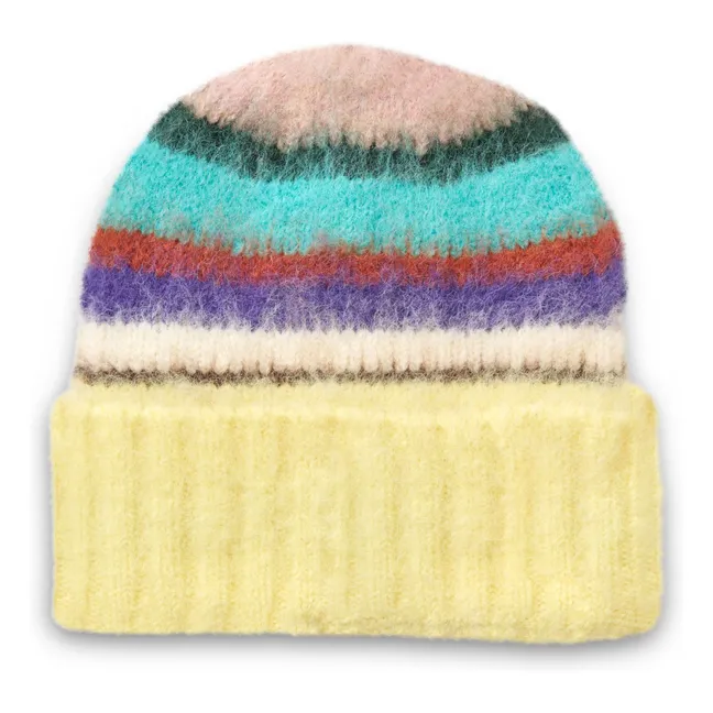 Striped Kara Beanie | Pale yellow