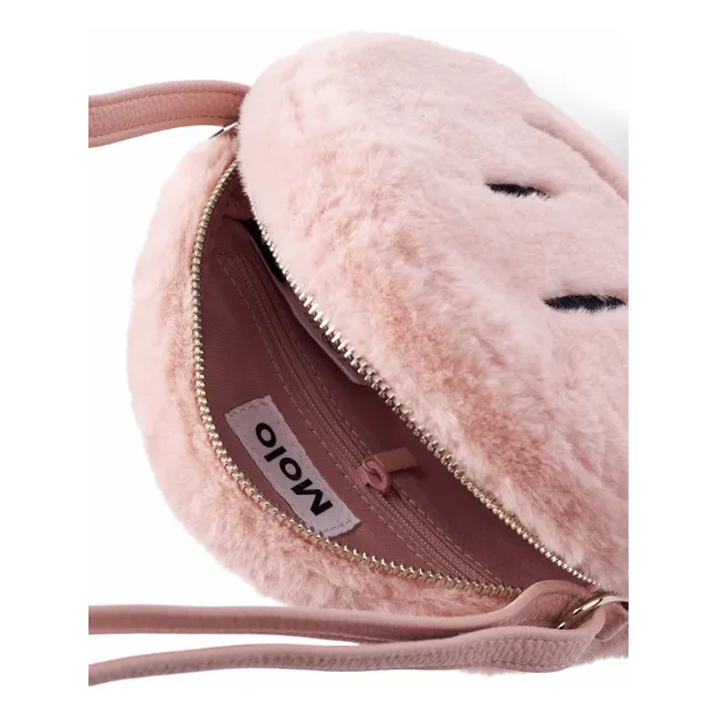 Smiley Fur Bag | Powder pink