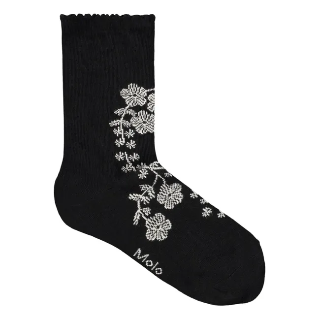 Set of 2 Pairs of Nomi Leopard Socks | Black
