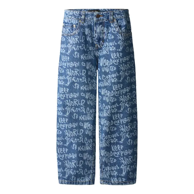Aiden Organic Cotton Graffiti Jeans | Blue